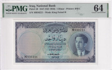 Iraq, 1 Dinar, 1950, UNC, p29a