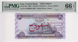 Iraq, 50 Dinars, 2003, UNC, p90s, SPECIMEN