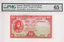 Ireland, Republic, 10 Shillings, 1962-68, UNC, p63a