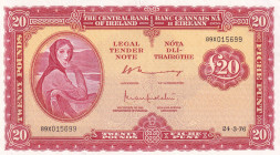 Ireland, 20 Pounds, 1976, VF, p67c
