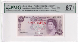 Isle of Man, 50 New Pence, 1972, UNC, p28acts, SPECIMEN