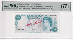Isle of Man, 50 New Pence, 1979, UNC, p33s, SPECIMEN