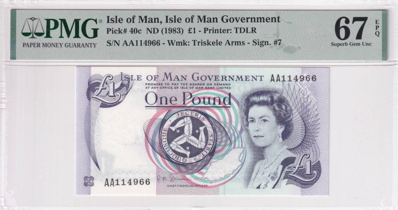 Isle of Man, 1 Pound, 1983, UNC, p40c

PMG 67 EPQ, High condition , Queen Eliz...