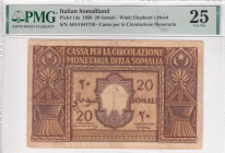 Italian Somaliland, 20 Somali, 1950, VF, p14a