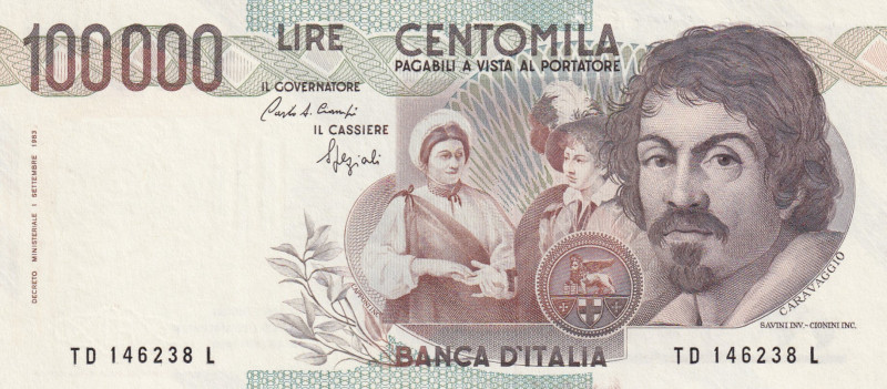 Italy, 100.000 Lire, 1983, UNC(-), p110b

There are tears.

Estimate: USD 30...