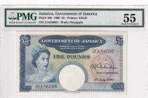 Jamaica, 5 Pounds, 1960, AUNC, p48b