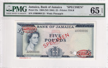 Jamaica, 5 Pounds, 1964, UNC, p52s, SPECIMEN