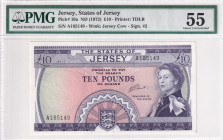 Jersey, 10 Pounds, 1972, AUNC, p10a