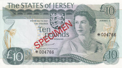 Jersey, 10 Pounds, 1976/1988, UNC, p13s, SPECIMEN
