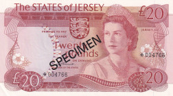 Jersey, 20 Pounds, 1978, UNC, p14s, SPECIMEN