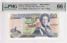 Jersey, 20 Pounds, 1993, UNC, p23s, SPECIMEN