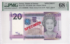 Jersey, 20 Pounds, 2010, UNC, p35a, SPECIMEN