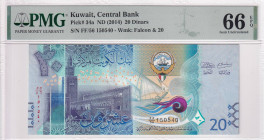 Kuwait, 20 Dinars, 2014, UNC, p34a