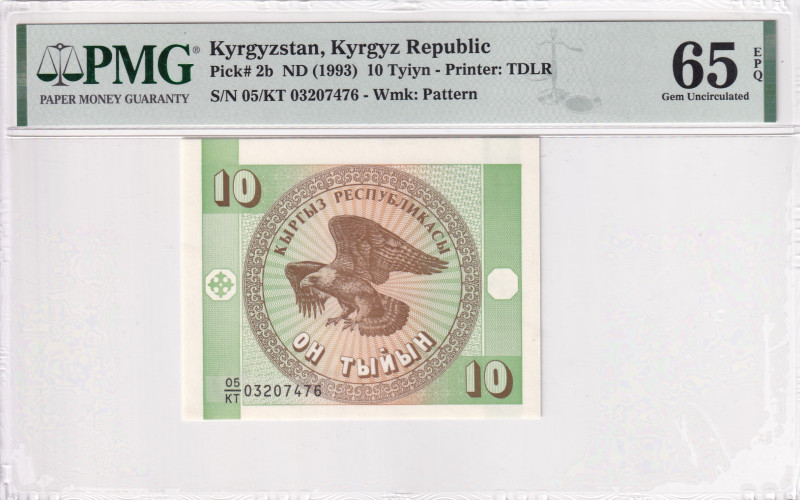 Kyrgyzstan, 10 Tyiyn, 1993, UNC, p2b

PMG 65 EPQ

Estimate: USD 25-50
