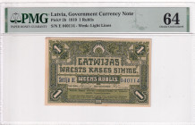 Latvia, 1 Rublis, 1919, UNC, p2b
