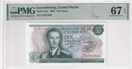 Luxembourg, 10 Francs, 1967, UNC, p53a
