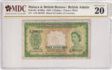 Malaya and British Borneo, 5 Dollars, 1953, VF, p2a
