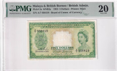 Malaya and British Borneo, 5 Dollars, 1953, VF, p2a