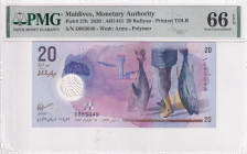 Maldives, 20 Rufiyaa, 2020, UNC, p27b