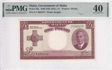 Malta, 1 Pound, 1951, XF, p22a