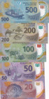 Mauritania, 20-50-100-200-500 Ouguıya, 2017/2020, UNC, (Total 5 banknotes)