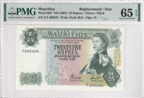 Mauritius, 25 Rupees, 1967, UNC, p32b, REPLACEMENT