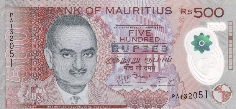 Mauritius, 500 Rupees, 2013, UNC, p66a

Polymer

Estimate: USD 20-40