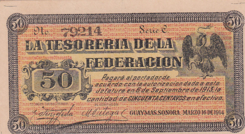 Mexico, 50 Centavos, 1914, UNC, pS1059a

Estimate: USD 25-50