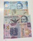 Mexico, 20-50 Pesos, 2001/2021, UNC, p116;p122d;p132;p133, (Total 4 banknotes)
