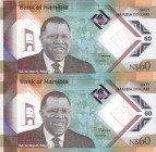 Namibia, 60 Namibia Dollars, 2025, UNC, p19, (Total 2 consecutive banknotes)