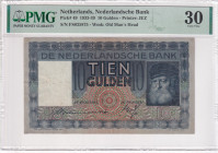 Netherlands, 10 Gulden, 1933-39, VF, p49a