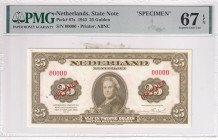 Netherlands, 25 Gulden, 1943, UNC, p67s, SPECIMEN