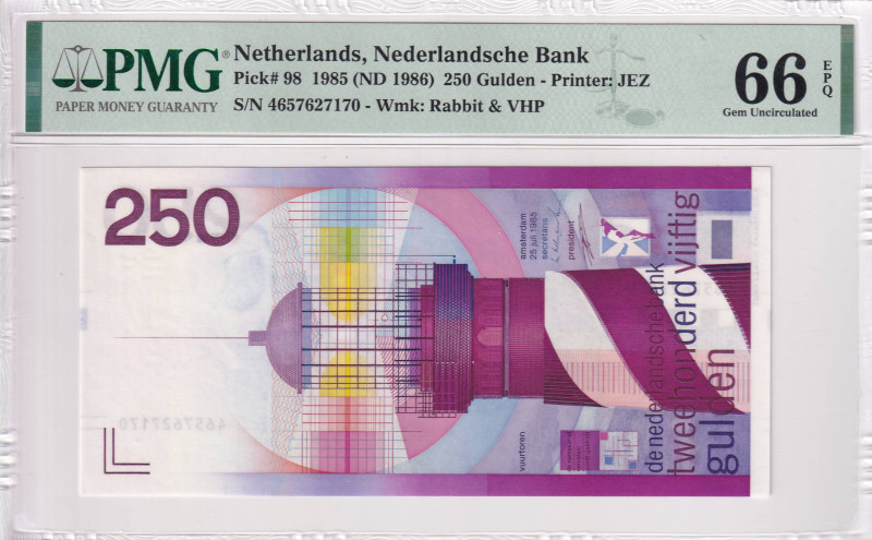 Netherlands, 250 Gulden, 1986, UNC, p98

PMG 66 EPQ

Estimate: USD 500-1000