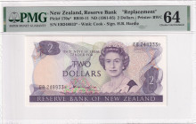 New Zealand, 2 Dollars, 1981/1985, UNC, p170a, REPLACEMENT