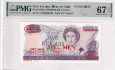 New Zealand, 2 Dollars, 1985/1989, UNC, p170bs, SPECIMEN