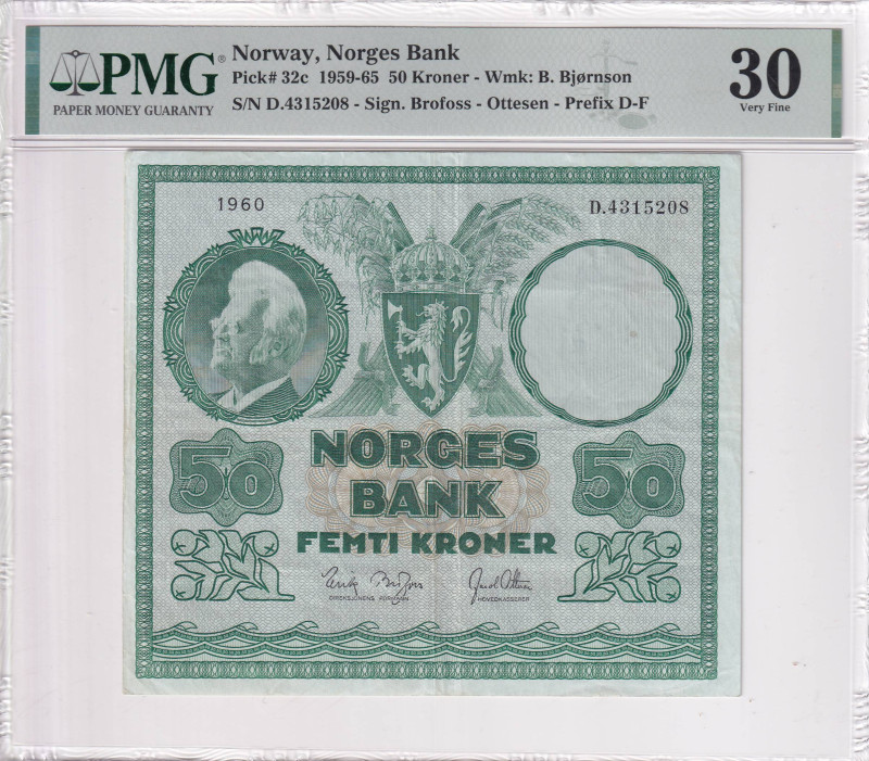 Norway, 50 Kroner, 1959/1965, VF, p32c

PMG 30

Estimate: USD 250-500