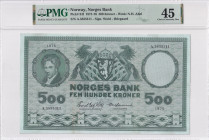 Norway, 500 Kroner, 1971/1976, XF, p34f