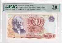 Norway, 1.000 Kroner, 1985-87, VF, p40c