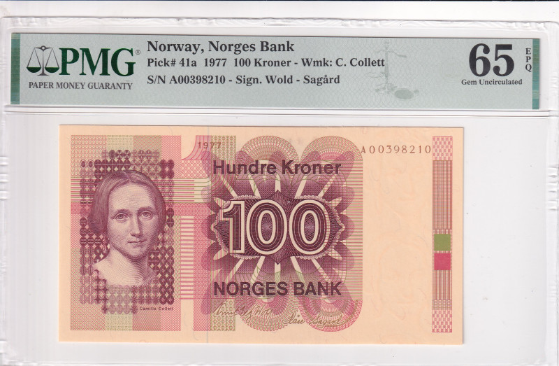 Norway, 100 Kroner, 1977, UNC, p41a

PMG 65 EPQ

Estimate: USD 100-200