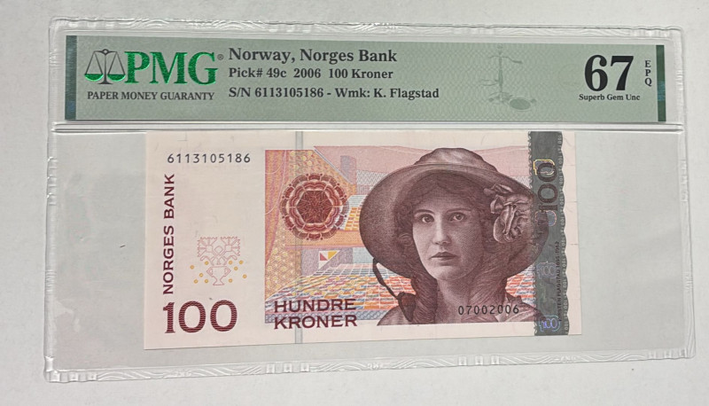 Norway, 100 Kroner, 2006, UNC, p49c

PMG 67 EPQ, High condition 

Estimate: ...