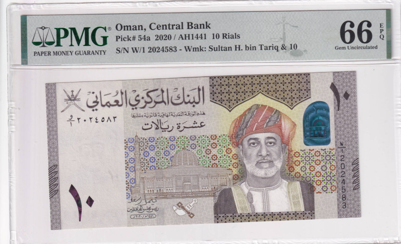Oman, 10 Rials, 2020, UNC, p54a

PMG 66 EPQ

Estimate: USD 40-80