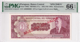 Paraguay, 10 Guaranies, 1963, UNC, p196bs, SPECIMEN