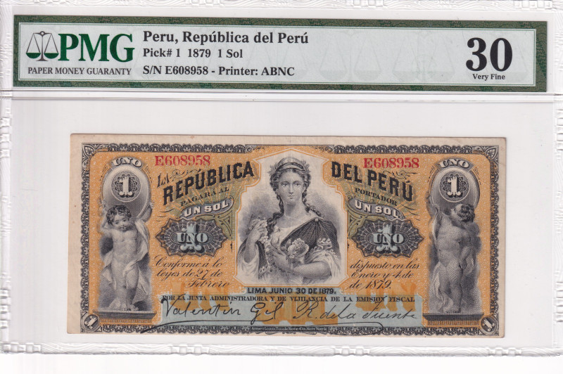 Peru, 1 Sol, 1879, VF, p1

PMG 30

Estimate: USD 200-400