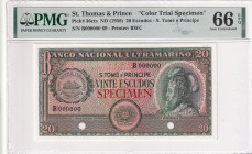 Saint Thomas & Prince, 20 Escudos, 1958, UNC, p36cts, SPECIMEN