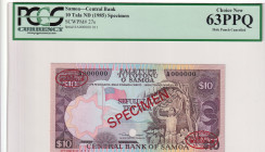 Samoa, 10 Tala, 1985, UNC, p27s, SPECIMEN
