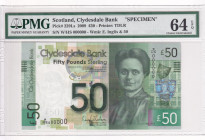 Scotland, 50 Pounds, 2009, UNC, p229Ls, SPECIMEN