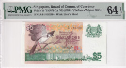 Singapore, 5 Dollars, 1976, UNC, p10a