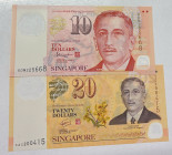 Singapore, 10-20 Dollars, 2007/2024, UNC, p48;p53, (Total 2 banknotes)