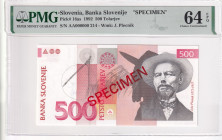 Slovenia, 500 Tolarjev, 1992, UNC, p16as, SPECIMEN