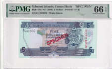 Solomon Islands, 5 Dollars, 2006, UNC, p26s, SPECIMEN